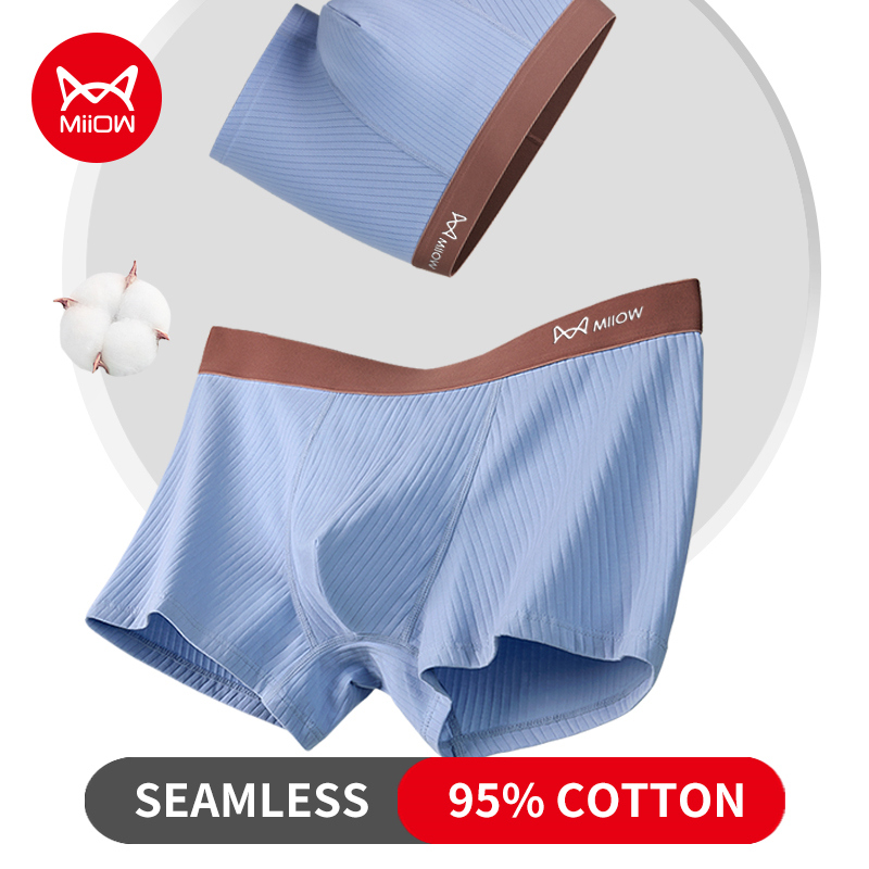 Boxer Brief Pack Cotton - MiiOW 3er-Pack Nahtlose Sexy Herren-Boxershorts aus