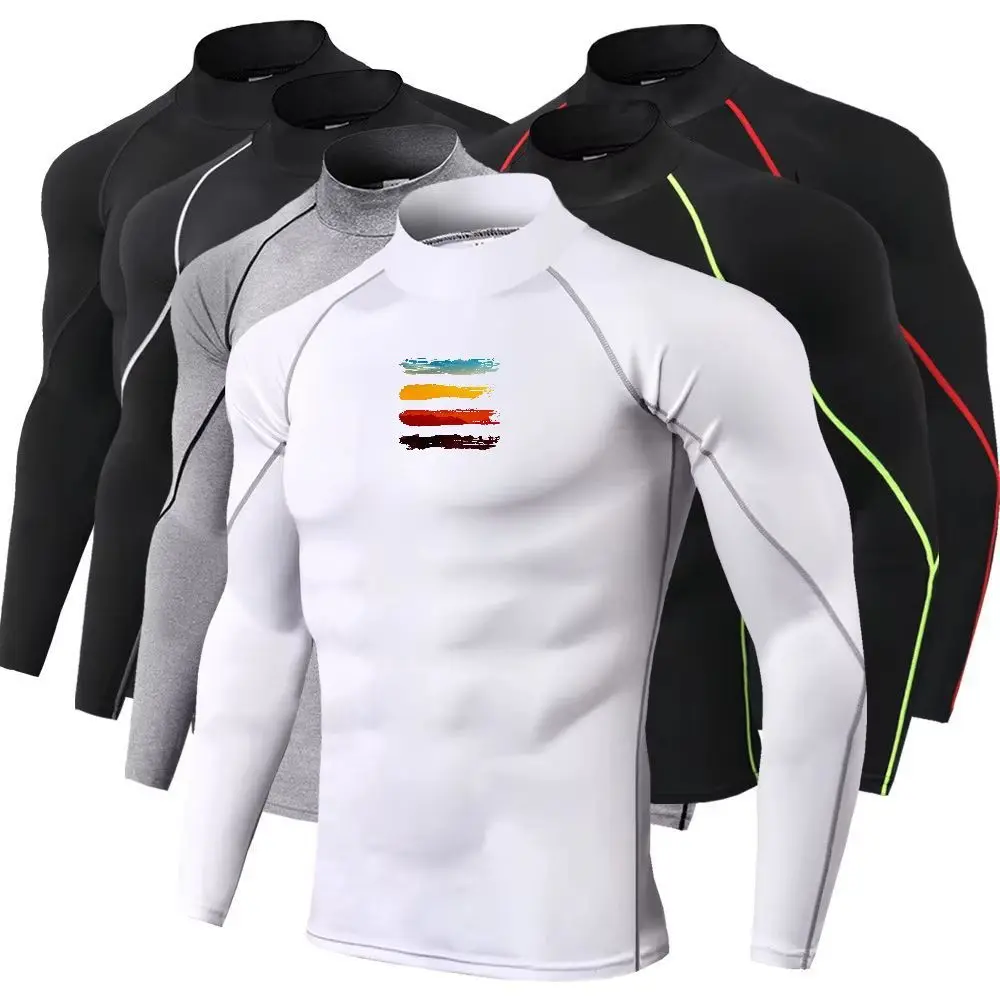Quick Dry Underwear - Herren Sport-T-Shirt, schnelltrocknendes Bodybuilding-Laufshirt, langärmliges Kompressionsshirt,
